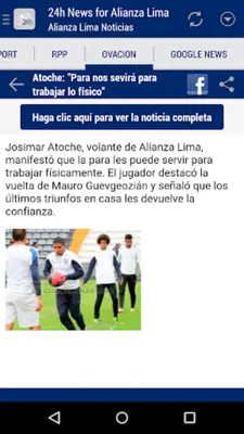 Alianza Lima Noticias 24h android App screenshot 1